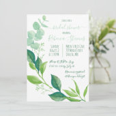Eukalyptus-Blätter für Wasserfarben Brautparty Einladung (Stehend Vorderseite)