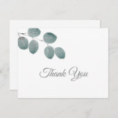 Eukalyptus-Blätter für Wasserfarben Danke-Karte Dankeskarte (Vorne/Hinten)