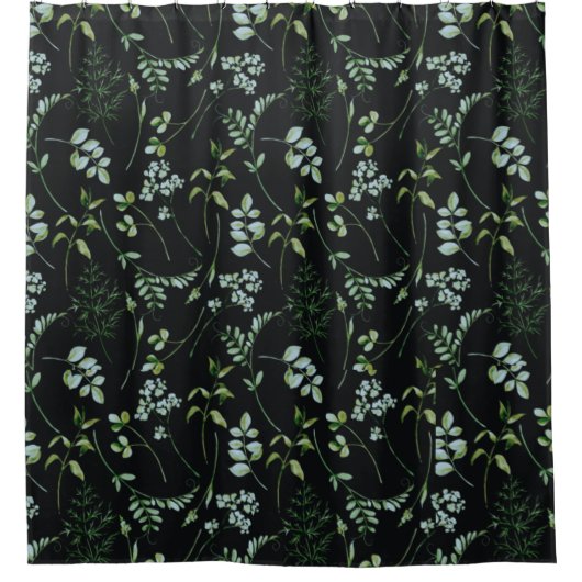 Eukalyptus-Blätter für Wasserfarben Duschvorhang (Vorderseite)