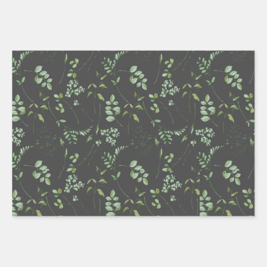 Eukalyptus-Blätter für Wasserfarben Geschenkpapier Set (Vorderseite 3)