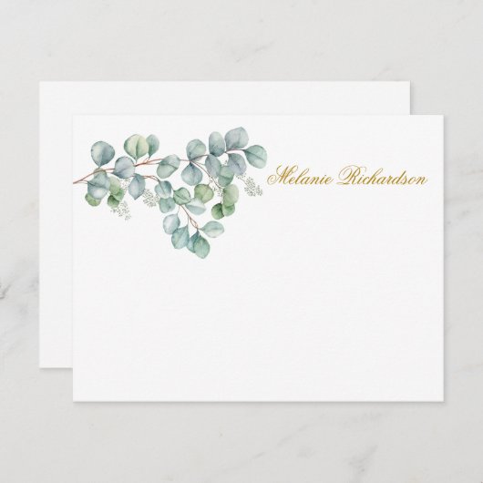 Eukalyptus-Blätter für Wasserfarben Gold - Wählen  Mitteilungskarte (Vorne/Hinten)