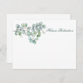 Eukalyptus-Blätter für Wasserfarben - Größe auswäh Mitteilungskarte (Vorne/Hinten)