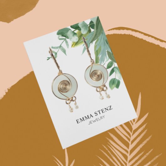 Eukalyptus-Blätter für Wasserfarben mit Anzeigetaf Visitenkarte