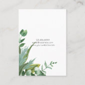 Eukalyptus-Blätter für Wasserfarben mit Anzeigetaf Visitenkarte (Rückseite)