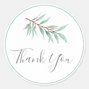Eukalyptus-Blätter für Wasserfarben Runder Aufkleber