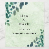 Eukalyptus-Blätter für Wasserfarben Weinetikett (Einzelnes Label)