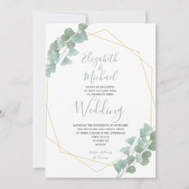 Eukalyptus Blätter Geometric Summer Elegante Weddi Einladung