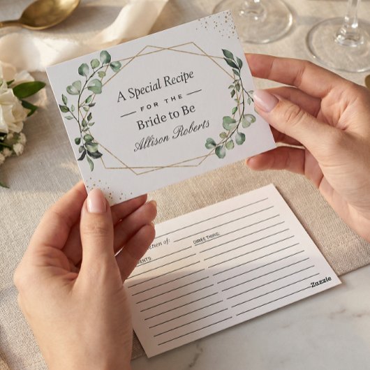 Eukalyptus-Blätter Geometrisches Brautparty Rezept Postkarte