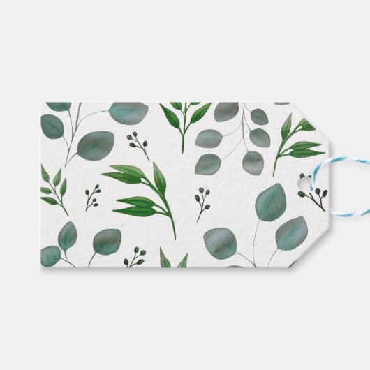 Eukalyptus-Blätter Geschenkanhänger (Vorderseite (Horizontal))