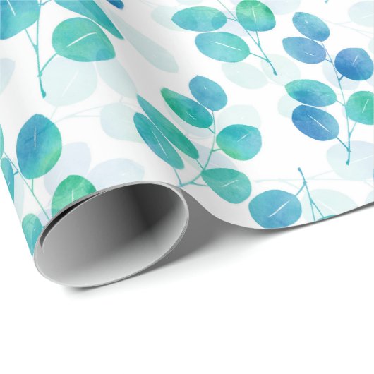 Eukalyptus-Blätter Geschenkpapier (Rolleneckpunkt)