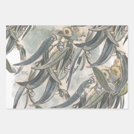 Eukalyptus-Blätter Geschenkpapier Set (Vorderseite 2)