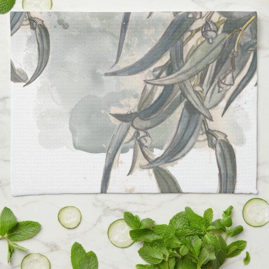 Eukalyptus-Blätter Geschirrtuch (Gefaltet)