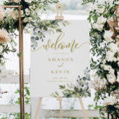 Eukalyptus Blätter Gold Begrüßungszeichen Poster