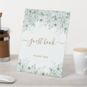 Eukalyptus-Blätter & Gold-Duschbuchteil Sockelschild (In SItu)