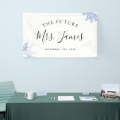 Eukalyptus Blätter Gold Dusty Blue Wedding Party Banner (Messeveranstaltung)