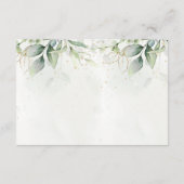 Eukalyptus-Blätter Gold-Mahl Optionen Hochzeit RSVP Karte (Rückseite)