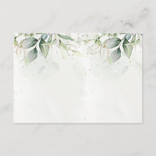 Eukalyptus-Blätter Gold-Mahl Optionen Hochzeit RSVP Karte (Rückseite)