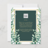 Eukalyptus Blätter GOLD WEDD QR CODE INVITE UAWG (Rückseite)