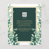 Eukalyptus Blätter GOLD WEDD QR CODE INVITE UAWG Flyer (Hinten)