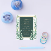 Eukalyptus Blätter GOLD WEDD QR CODE INVITE UAWG Flyer (Einzeln)