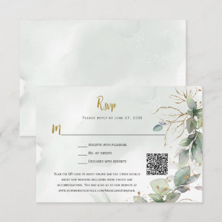 Eukalyptus Blätter Golden Greenery UAWG RSVP Karte