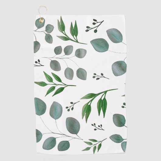Eukalyptus-Blätter Golfhandtuch (Vorderseite)