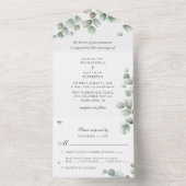 Eukalyptus-Blätter Grüne Hochzeit All In One Einladung (Innen Boden)