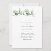 Eukalyptus-Blätter Grüne Hochzeit Einladung (Vorderseite)