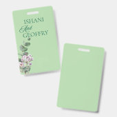 Eukalyptus Blätter Grünzeug Hochzeit Ausweis (Vorder- & Rückseite)