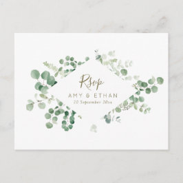 Eukalyptus-Blätter Hochzeit RSVP Postkarte