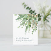 Eukalyptus-Blätter Hochzeit Vielen Dank (Stehend Vorderseite)