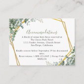 Eukalyptus-Blätter Hochzeiten Begleitkarte (Vorderseite)