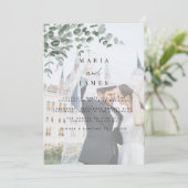 Eukalyptus-Blätter Hochzeiten Einladung (Stehend Vorderseite)