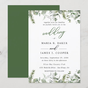 Eukalyptus-Blätter Hochzeiten Einladung