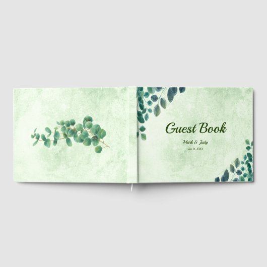 Eukalyptus-Blätter Hochzeiten Gästebuch (Voll)