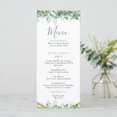 Eukalyptus-Blätter Hochzeiten Menükarte (Stehend Vorderseite)