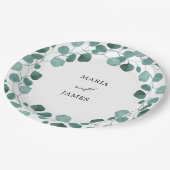 Eukalyptus-Blätter Hochzeiten Pappteller (Schrägansicht)