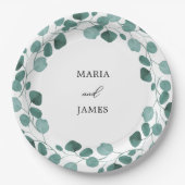 Eukalyptus-Blätter Hochzeiten Pappteller (Vorderseite)