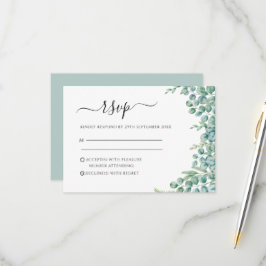Eukalyptus-Blätter Hochzeiten RSVP Karte