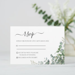 Eukalyptus-Blätter Hochzeiten RSVP Karte