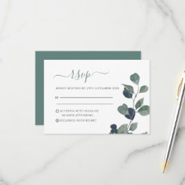 Eukalyptus-Blätter Hochzeiten RSVP Karte
