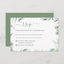 Eukalyptus-Blätter Hochzeiten RSVP Karte