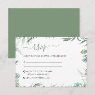 Eukalyptus-Blätter Hochzeiten RSVP Karte