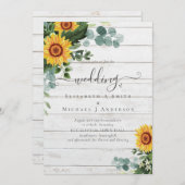 Eukalyptus-Blätter Hochzeiten: rustikale Sonnenblu (Vorne/Hinten)