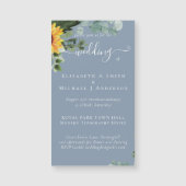 Eukalyptus-Blätter Hochzeiten: rustikale Sonnenblu Magnetkarte (Vorderseite)