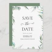 Eukalyptus-Blätter Hochzeiten Save The Date (Vorne/Hinten)