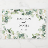 Eukalyptus-Blätter Hochzeiten Schaumweinetikett (Einzelnes Label)
