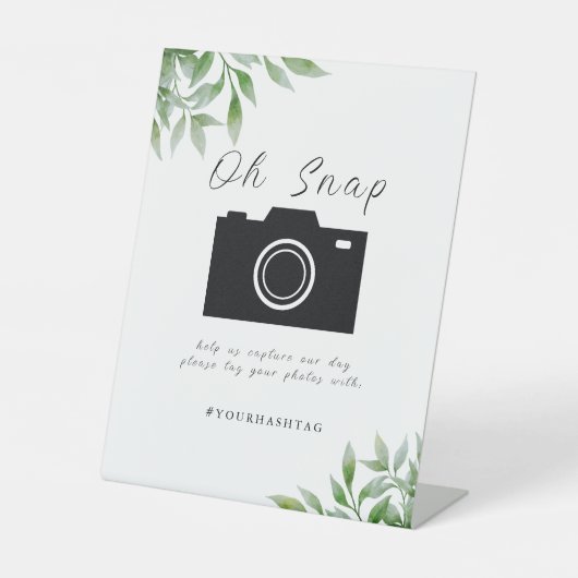 Eukalyptus-Blätter Hochzeiten Sockelschild (Vorderseite)