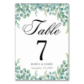 Eukalyptus-Blätter Hochzeiten Tischnummer (Rückseite)