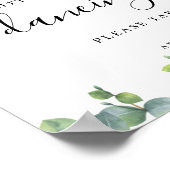 Eukalyptus-Blätter Hochzeitplakat Poster (Ecke)